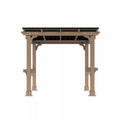 8 Ft. W X 5 Ft. D Cedar Wood Grill Gazebo Outdoor with Steel Roof