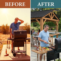 10 Ft. X 12 Ft. Gazebo, Outdoor Patio Wooden Frame Grill Gazebo Backyard BBQ — Before & After