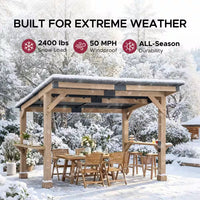 10 Ft. X 12 Ft. Gazebo, Outdoor Patio Wooden Frame Grill Gazebo Backyard BBQ