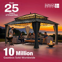 10 Ft. X 12 Ft. Gazebo, Outdoor Patio Wooden Frame Grill Gazebo Backyard BBQ