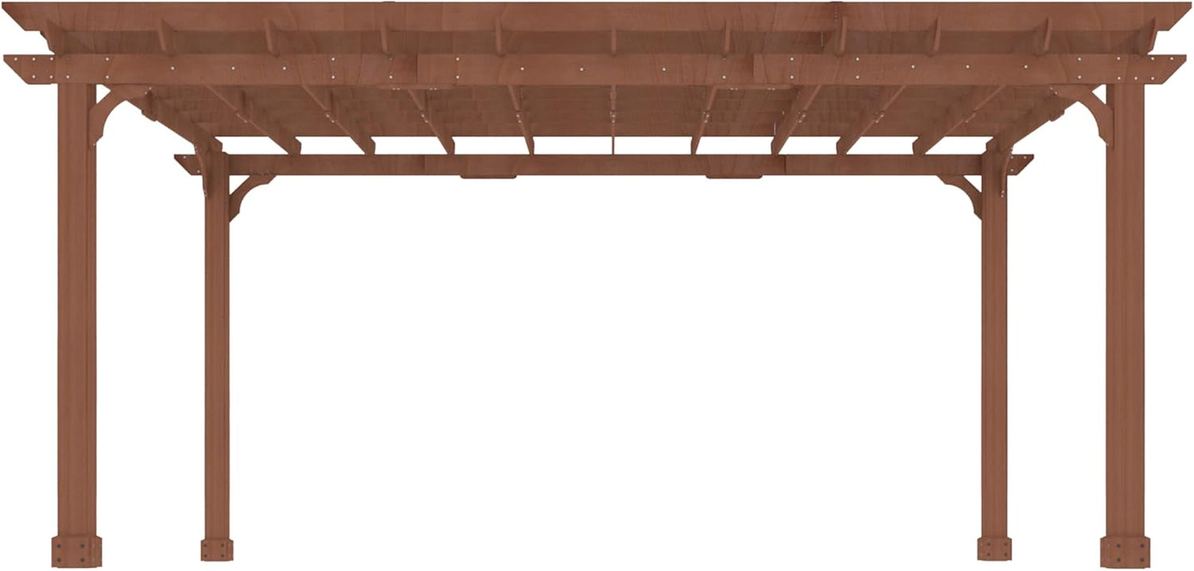 12X16 FT All Cedar Wood Wooden Pergola, Pergola Kit with Stakes, Quality Wood Supported Structure, Snow and Wind Supported, Outdoor Garden Shelter with Cedar Framed for Backyard, Deck, Lawn