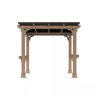 8 Ft. W X 5 Ft. D Cedar Wood Grill Gazebo Outdoor with Steel Roof