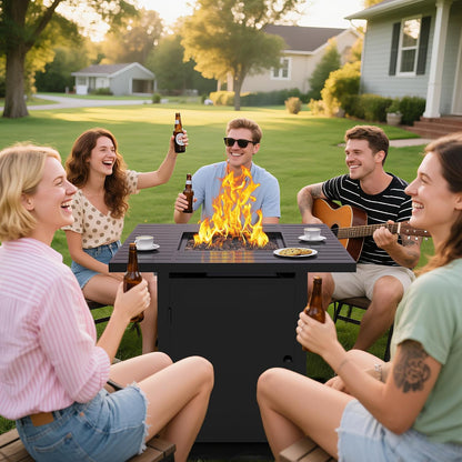 30" Propane Fire Pit Table, 50,000 BTU Gas Fire Pit for Outside, Outdoor Fire Pit with CSA Certification for Backyard Balcony Garden Patio Deck
