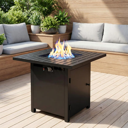 30" Propane Fire Pit Table, 50,000 BTU Gas Fire Pit for Outside, Outdoor Fire Pit with CSA Certification for Backyard Balcony Garden Patio Deck